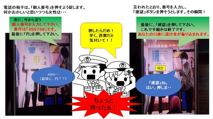 特殊詐欺被害防止教室の一部をお見せします。6枚目の画像