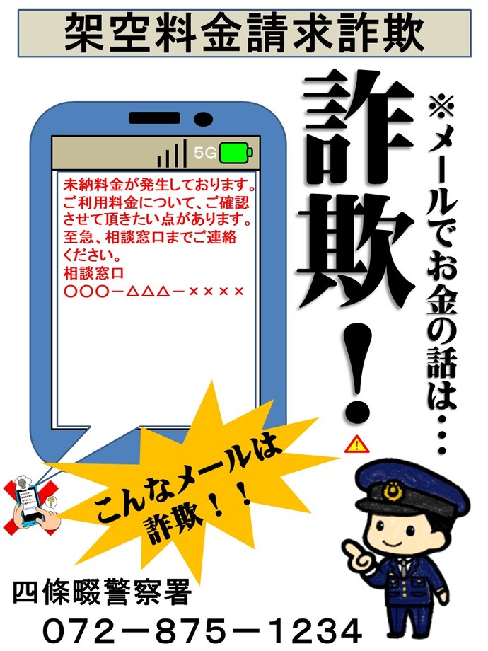 架空料金請求詐欺の詳細内容を説明している画像
