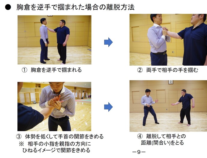 自分の身は自分で守る 犯人から身を守るための護身術(9ページ)の画像