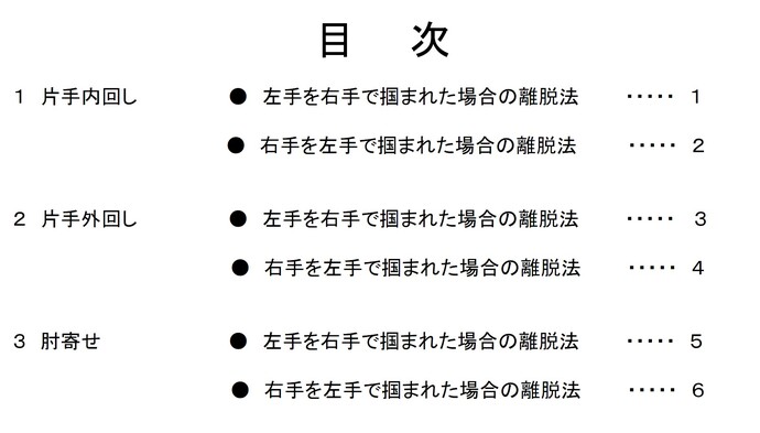 自分の身は自分で守る 犯人から身を守るための護身術(目次1)の画像