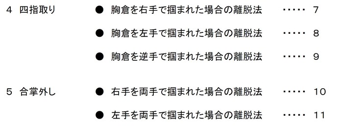 自分の身は自分で守る 犯人から身を守るための護身術(目次2)の画像