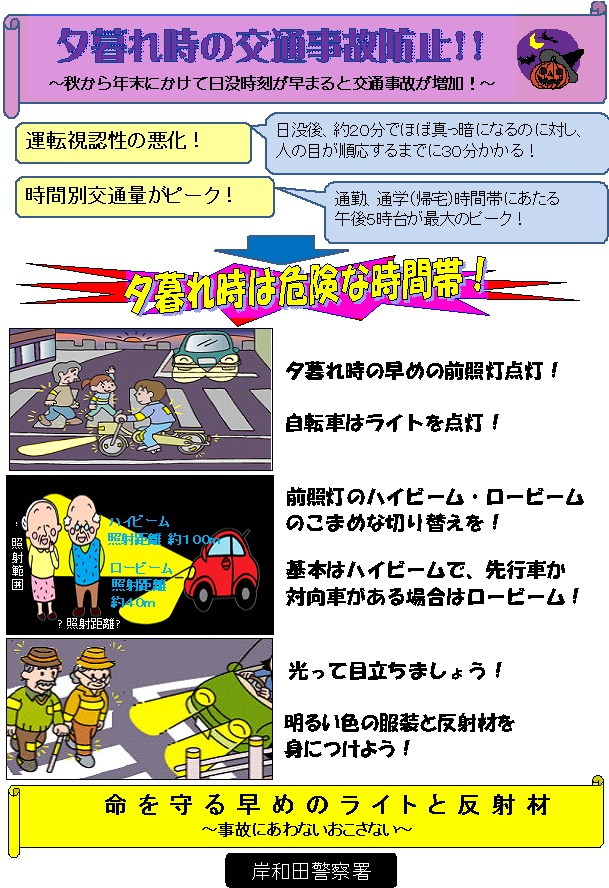 夕暮れ事故の詳細内容を説明している画像