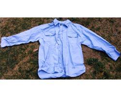 青色作業服上衣の写真