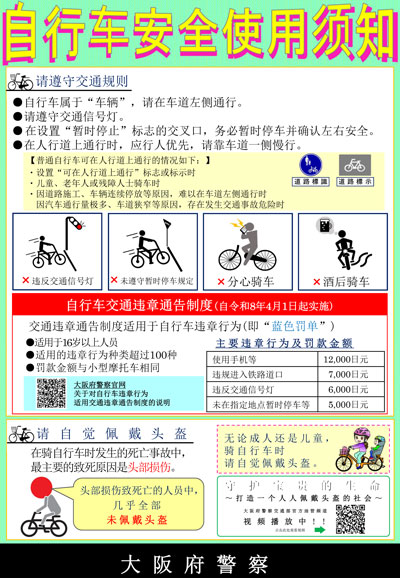 自転車を安全に利用するために(中国語版)の画像