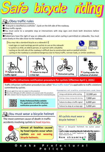 自転車を安全に利用するために(英語版)の画像