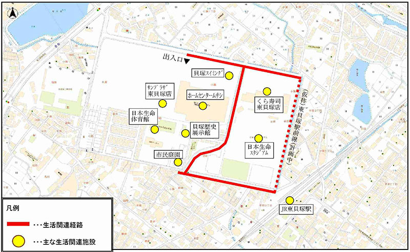 貝塚市JR東貝塚駅周辺地図