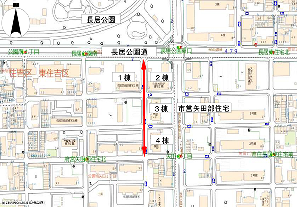 駐車規制実施場所(大阪市東住吉区)