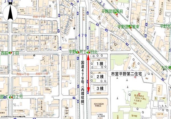 駐車規制実施場所(大阪市平野区)