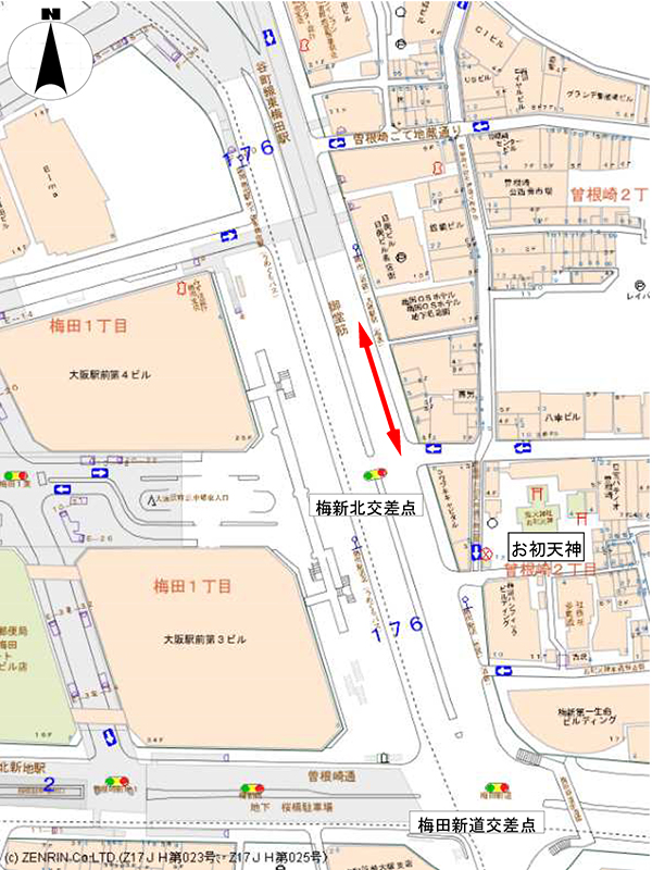 大阪市北区駐車規制実施場所