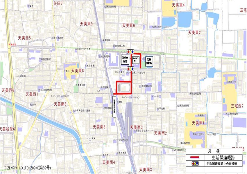 河内天美駅周辺地区周辺地図