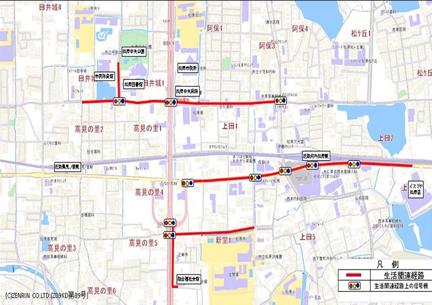 高見ノ里駅・河内松原駅周辺地区周辺地図