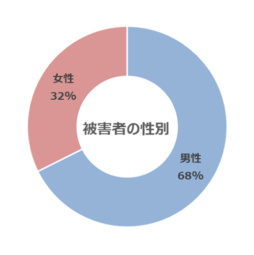 路上強盗、被害者性別のグラフ