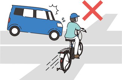 「優先道路通行車妨害など」のイメージ図