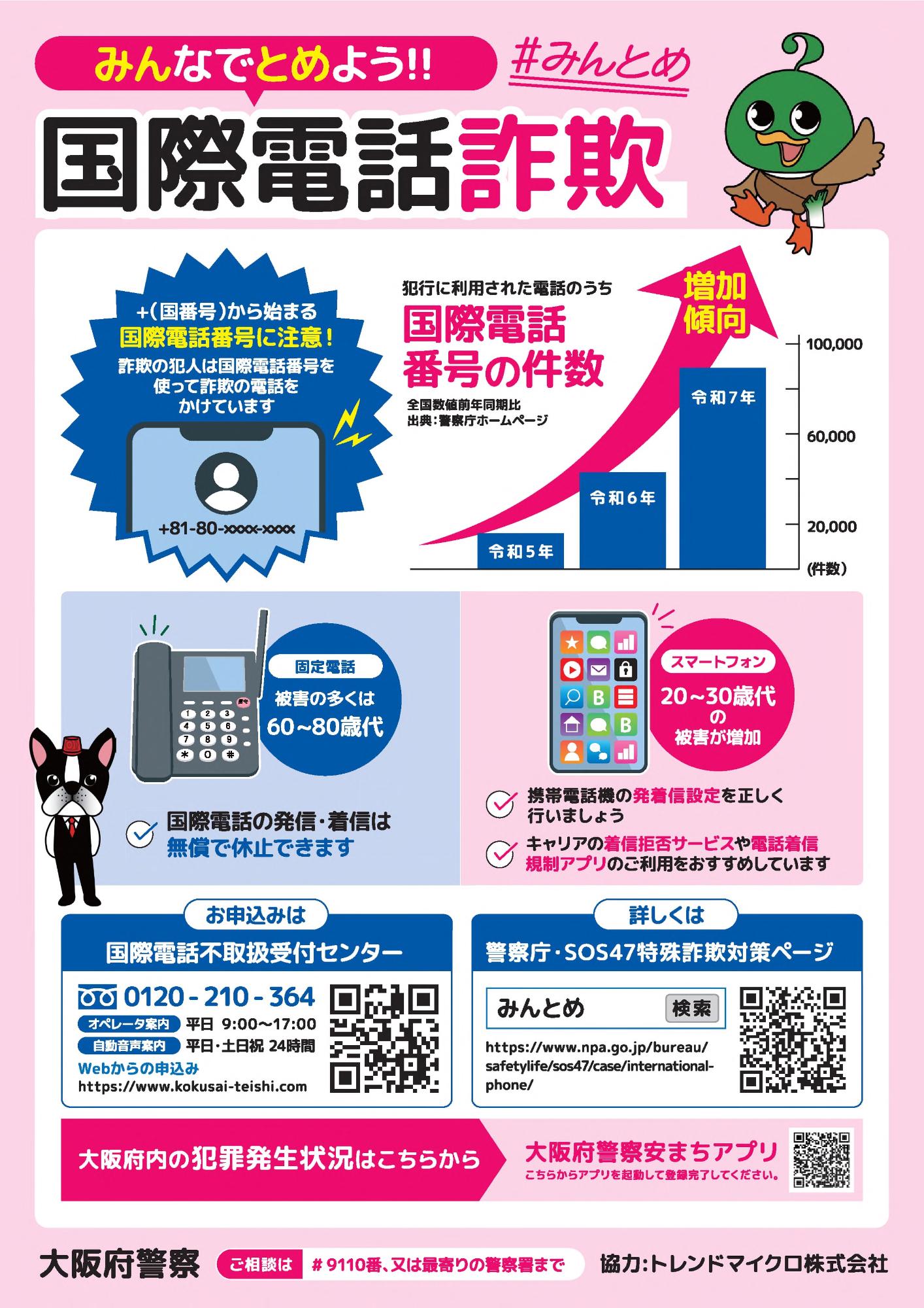国際電話対策チラシ