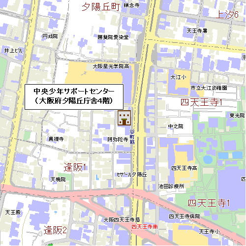 中央少年サポートセンターの所在地の地図のイラスト