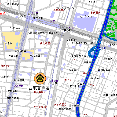 警察署案内図のイラスト画像