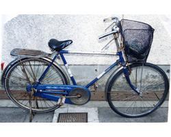 青色男性自転車の写真
