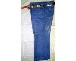 紺色作業ズボン（茶色ベルト付）の写真