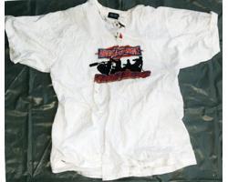 白色柄入りTシャツの写真