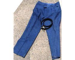 紺色作業ズボン（黒色ベルト付）の写真