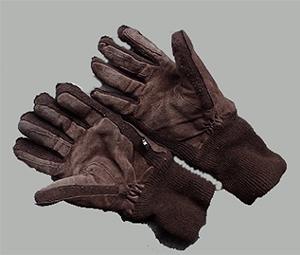 茶色手袋の写真