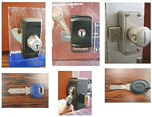 「防犯性能の高い建物部品目録」(CP認定錠）に登載された錠前の代表的な形の写真