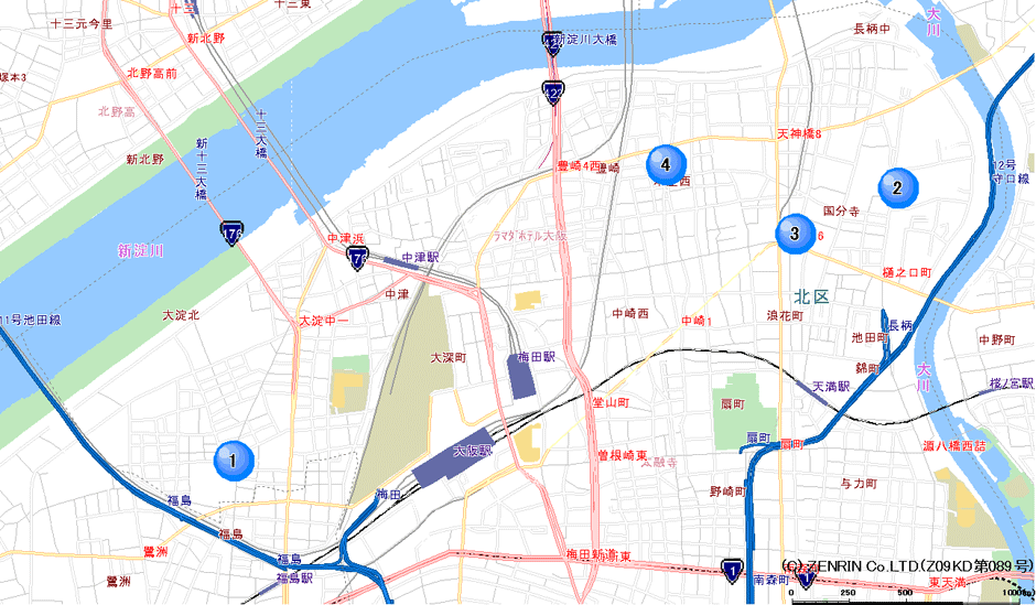 大淀警察署交番位置マップのイラスト画像