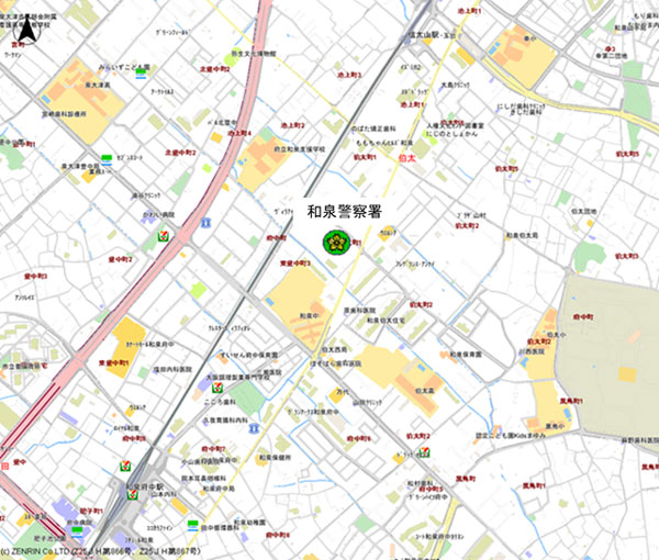和泉警察署案内図