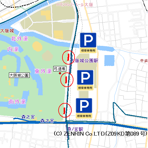 東警察署高齢運転者等専用場所(地図)