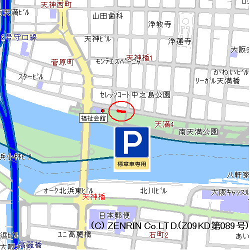 天満警察署高齢運転者等専用場所(地図)