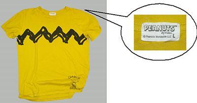 黄色半袖Tシャツ（PEANUTS製）の写真