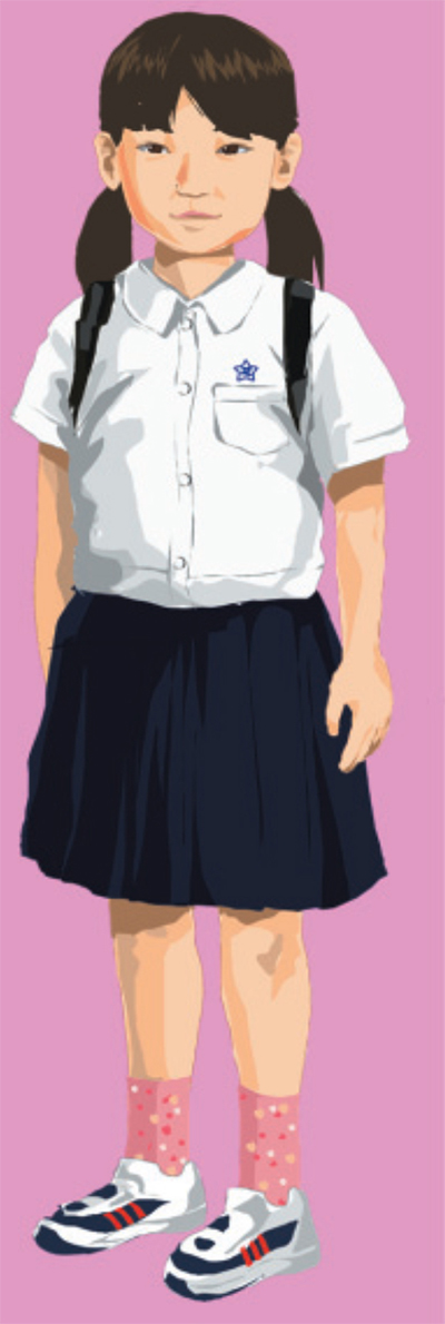 吉川友梨ちゃんの当時の服装の再現イラスト拡大版のイメージイラスト