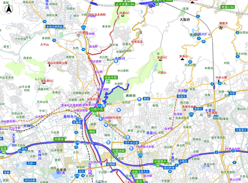 池田警察署交番等位置マップのイラスト画像