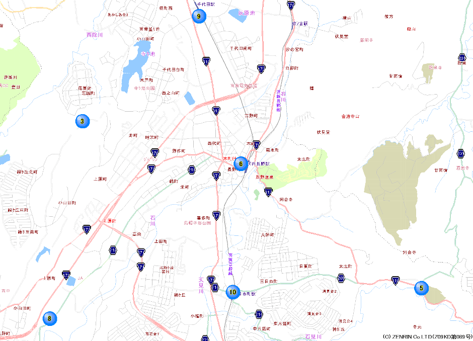 河内長野警察署交番位置マップ