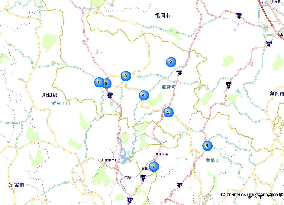 豊能警察署交番位置マップのイラスト画像