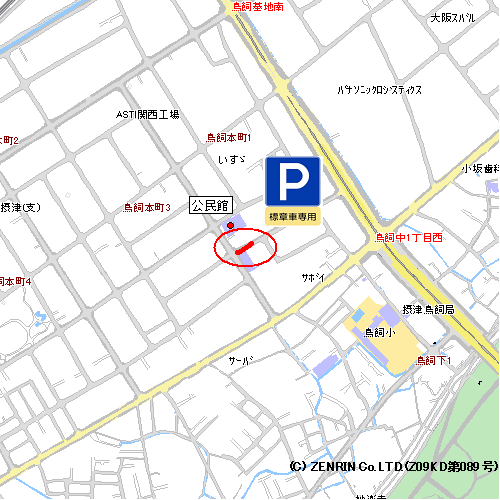 摂津警察署高齢運転者等専用場所(地図)
