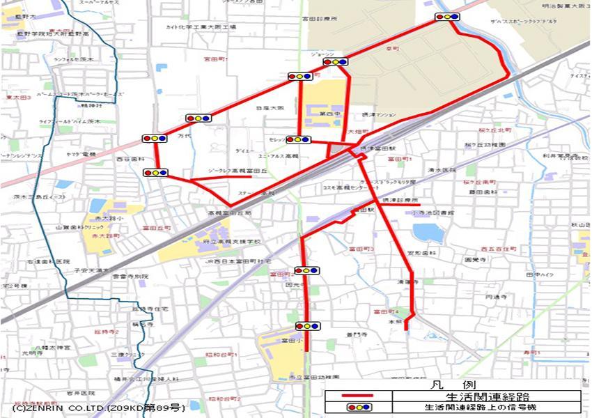 富田周辺地区の地図