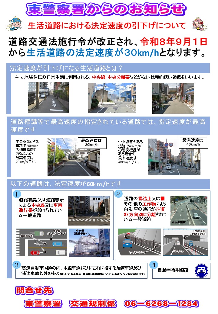 法定速度引き下げ東署