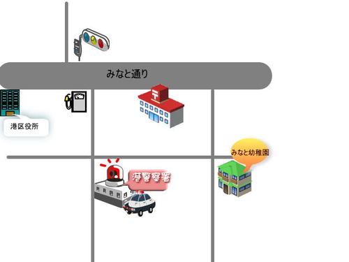 港警察署周辺の簡易地図