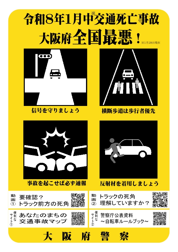 令和8年1月中の交通死亡事故多発