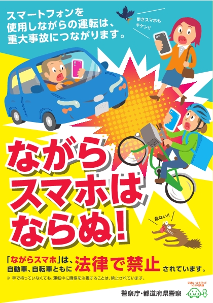 運転しながらの携帯電話はやめよう日本語表
