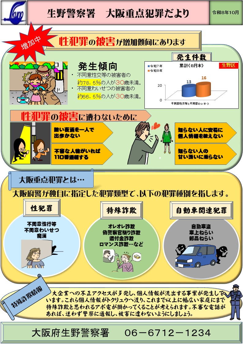 大阪重点犯罪だより10月