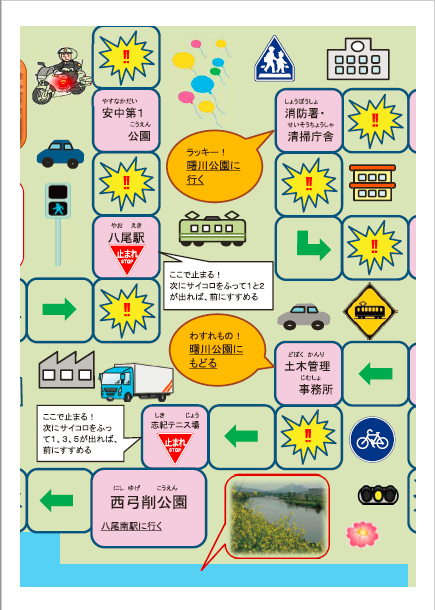 交通安全八尾市内一周自転車すごろくの一部分の画像4