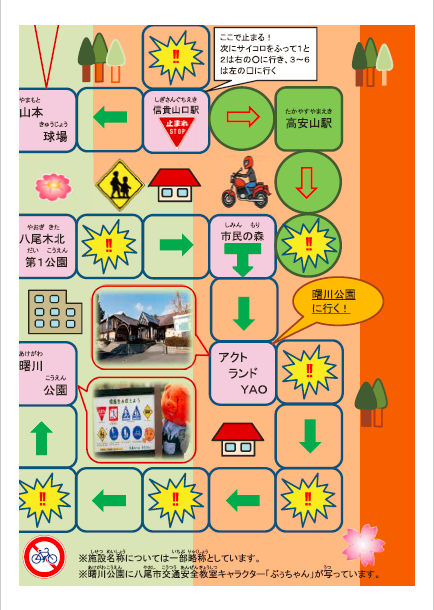 交通安全八尾市内一周自転車すごろくの一部分の画像6