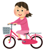 自転車の乗っている女性のイラスト